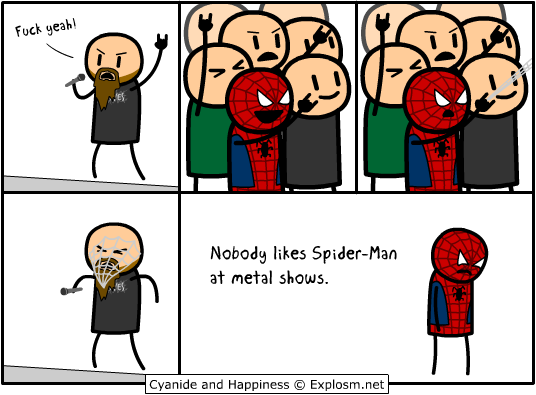 Nobody-likes-Spiderman-at-metal-shows