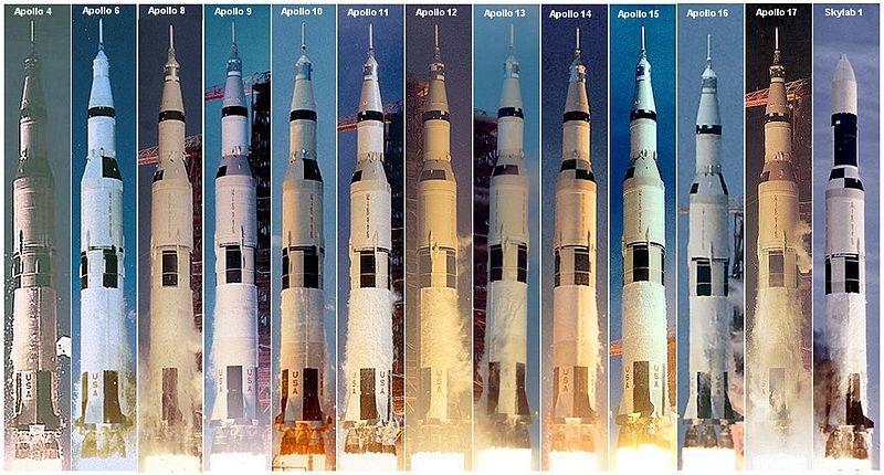 800px-Saturn V launches