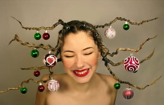 Cute-Yet-Crazy-Christmas-Tree-Party-Hair