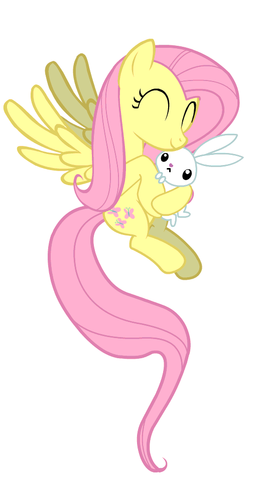 fluttershy and angel by clyvore d3guvx0.