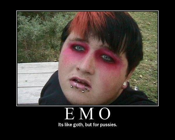emo its like goth but for pussies