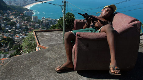 rio favela gang kid sofa