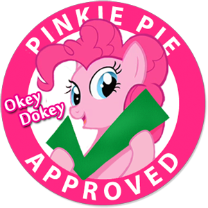 smiling pinkie pie approved stamp by 9qs