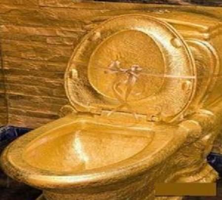 Toilette Klo Luxus vergoldet Reichensteu