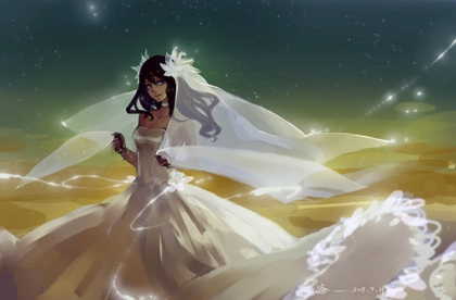 blue eyes brown wedding dress skyscapes 