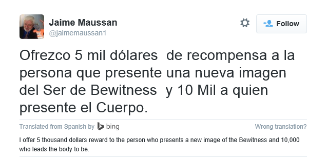 Jaime Maussan twitter reward