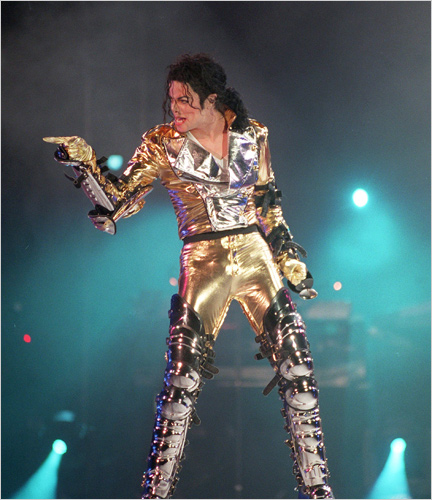 michael jackson in gold lame with leathe