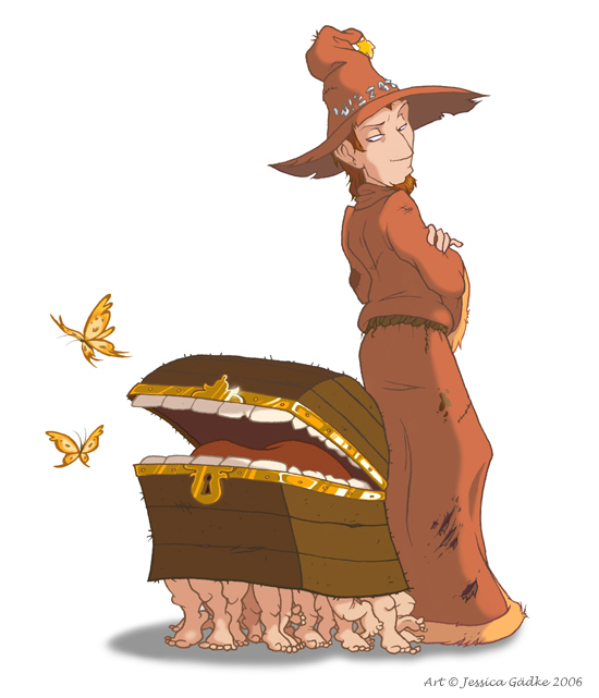Rincewind with the Luggage by JessKat83
