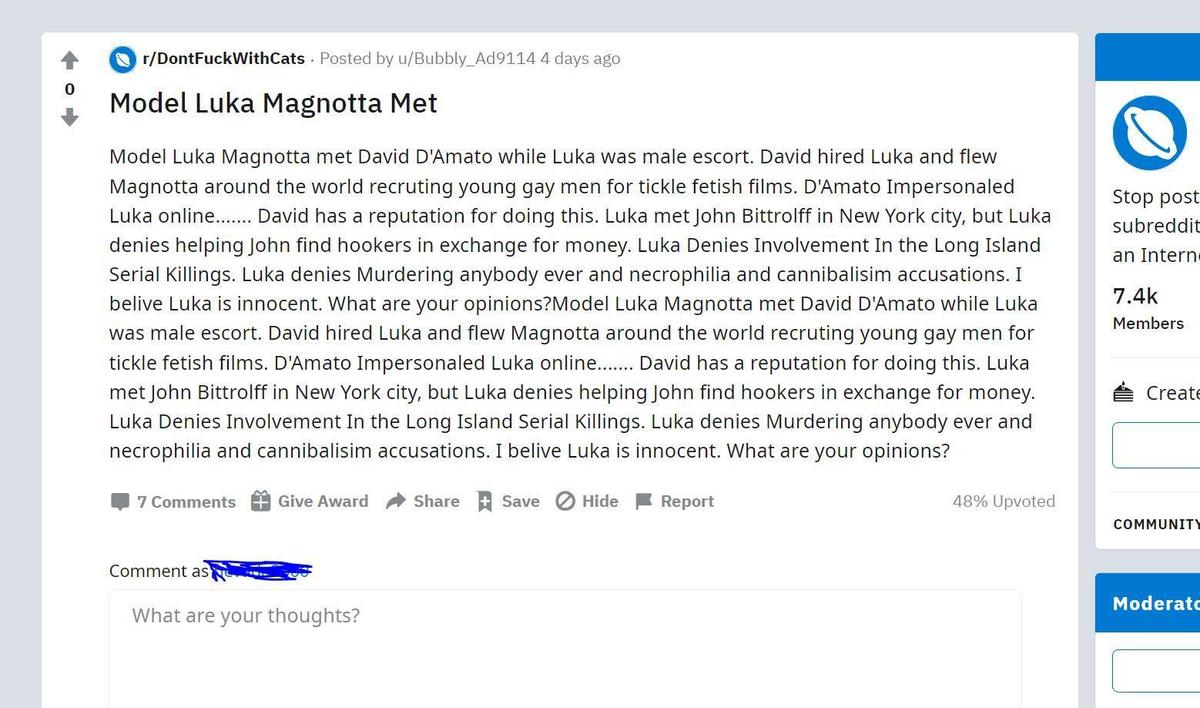Luka Magnotta Reddit