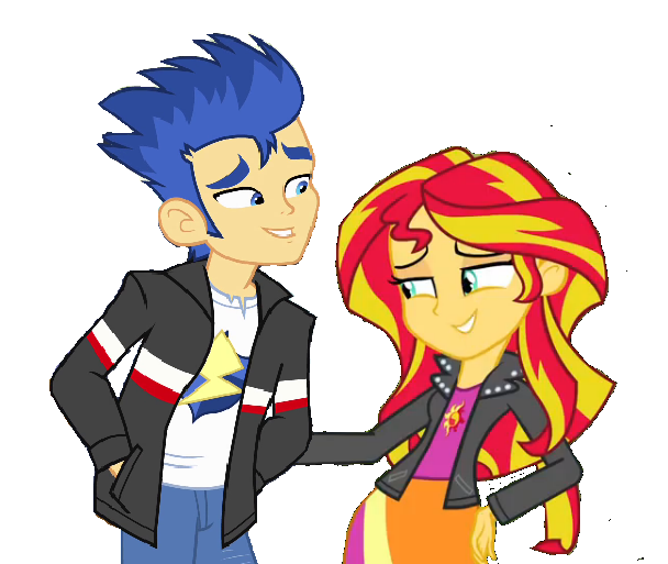 flash sentry and sunset shimmer by 3d4d-