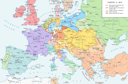 450px-Europe 1815 map en