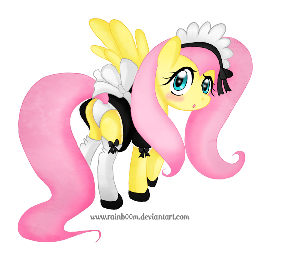 mlp   fluttershy at your service by rain