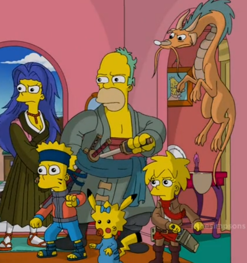 the simpsons in anime version   by melit