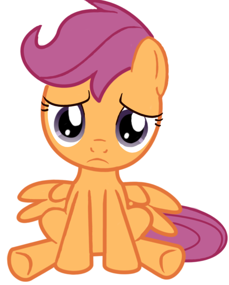 scootaloo sitting sadly by dilettantesuc