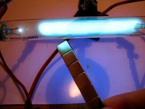 Youtube: Plasma under magnetic field influence in UV Light tube
