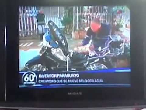 Youtube: Erfinderisch ein Paraguayer José Alberto Vaesken Guilen fährt Moped nur mehr mit Wasser!