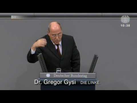 Youtube: Gregor Gysi, DIE LINKE: Bundesregierung zerstört die Gesellschaft