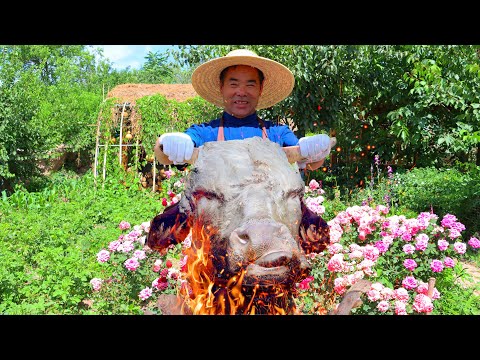 Youtube: COW HEAD FEAST Roasted and Cooked For 10 Hours! Enjoy with Your Bare Hands! | Uncle Rural Gourmet