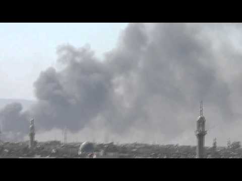 Youtube: الدخان الذي يغطي جنوب دمشق نتيجة اقتحام الجيش الباسل19-9