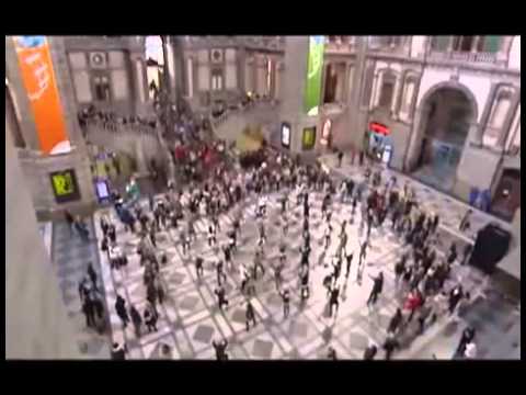 Youtube: Historic flashmob in Antwerp train station, do re mi