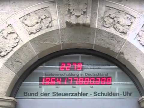 Youtube: Bundes-Schuldenuhr in Berlin: Deutsche Staatsverschuldung 2011