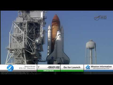 Youtube: STS-133 The Final Launch of Space Shuttle Discovery including T-5 hold