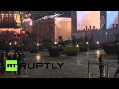 Youtube: Russia: RS-24 Yars, Armata T-14s parade through Moscow for V-Day rehearsal