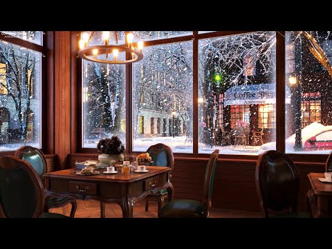 Youtube: Snow Night on Window at Coffee Shop Ambience with Relaxing Smooth Jazz Music and Snow Falling