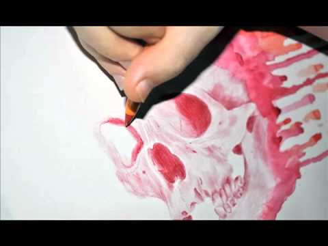 Youtube: Stop Motion Drawing 6: Dripping Red Skull by Paul Alexander Thornton