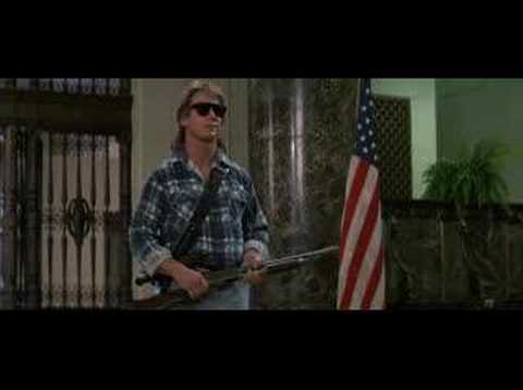 Youtube: "I'm here to chew bubblegum..." iconic scene from the They Live (1988) movie