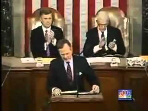 Youtube: George Bush Sr.  New World Order Live Speech  Sept 11 1991