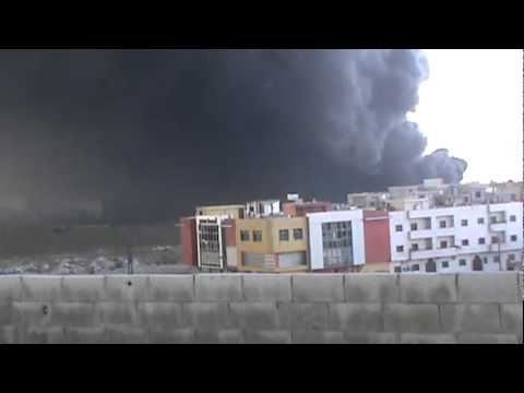 Youtube: شام حمص الشمس تشرق في كل حمص الا في باباعمرو حريق هائل 15 2 2012