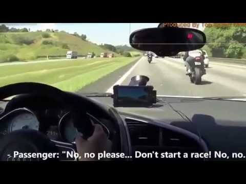 Youtube: Audi R8 Vs 2  Motorcycle Kawasaki ZX10R and Suzuki GSXR1000 Full Speed on Road Race