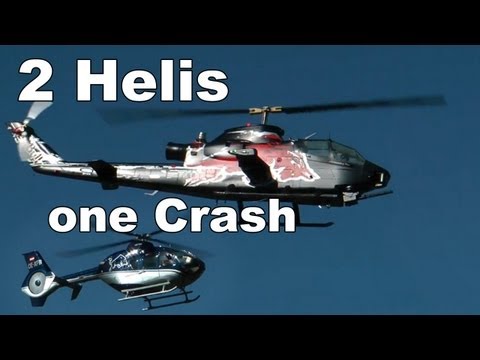 Youtube: Worlds largest RC Helis - Red Bull Cobra, EC135 autorotation crashlanding