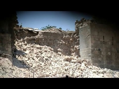Youtube: Blast damages citadel wall in Syria's Aleppo