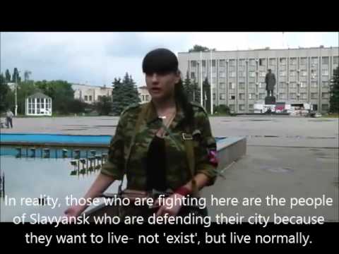 Youtube: Young woman in Slavyansk declares war on the government in Kiev