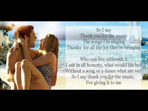 Youtube: Thank You for the Music by Amanda Seyfried [LYRICS HQ]