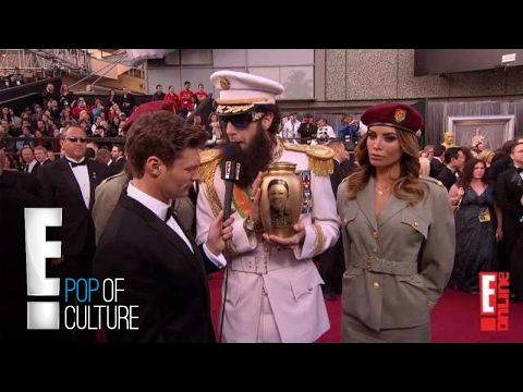 Youtube: Sacha Baron Cohen Spills Ashes on Ryan Seacrest - 2012 Oscars | E!