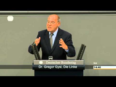 Youtube: Gregor Gysi, DIE LINKE: Wir sollten so schnell wie möglich Waffenexporte verbieten