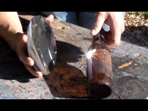 Youtube: SOLAR Bottle Cutting BEER and WINE BOTTLES with a Parabolic Mirror + bottle cutter