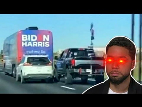 Youtube: Biden Bus Gets TROLLED By Trump Supporters | Democrats Go FULL Jussie Smollett
