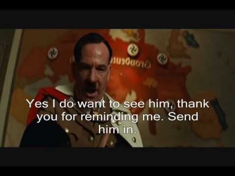 Youtube: Inglorious Basterds Hitler rant scene English subtitles