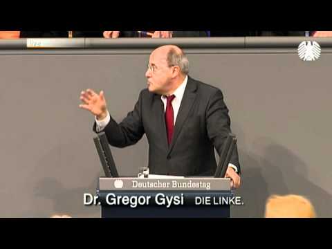 Youtube: Gregor Gysi, DIE LINKE: »Sie machen aus einer Verteidigungsarmee eine Kriegsarmee«