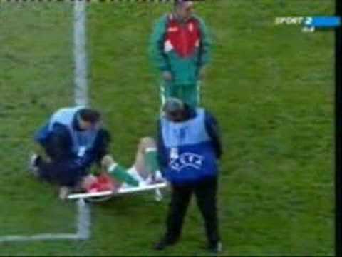 Youtube: funny football accident with stretcher