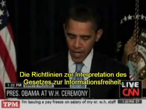 Youtube: Obama: Transparenz wird unser Maßstab sein