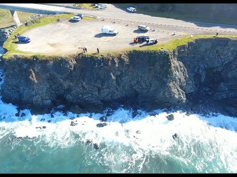 Youtube: Drone video of the cliff where Hart family crashed into the ocean