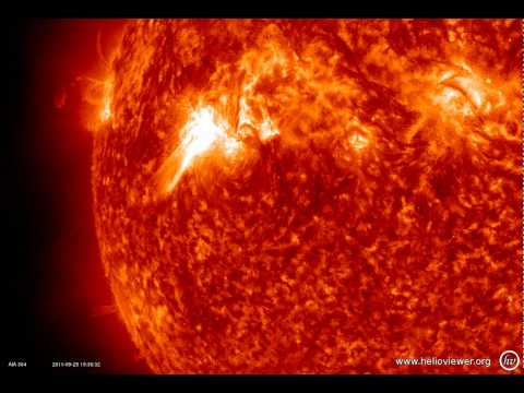 Youtube: M-Class Solar Flare and Eruption (September 25, 2011)