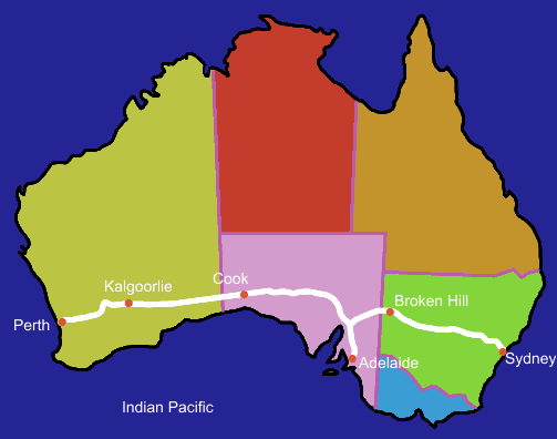 Indian pacific map