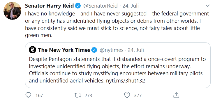 Senator Harry Reid auf Twitter