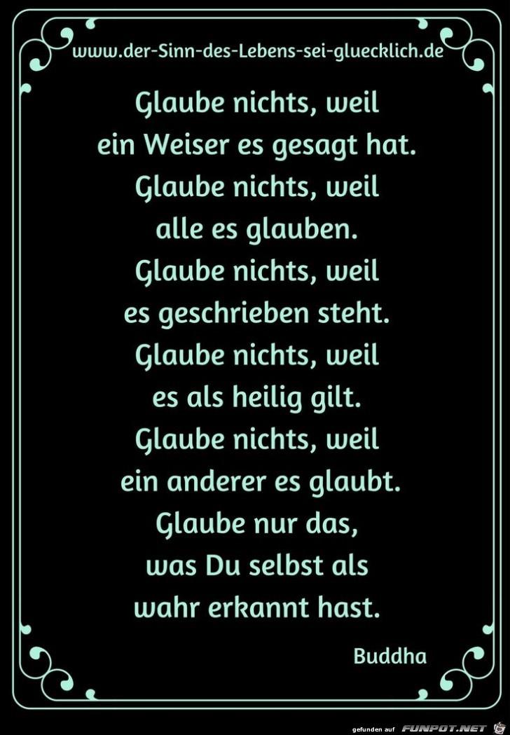 glaube nichts nur weil ein Weiser es ges